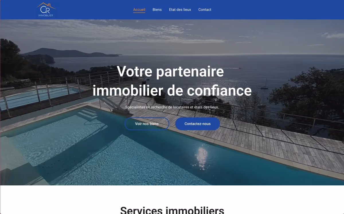 Site vitrine de l'agence CR Immobilier